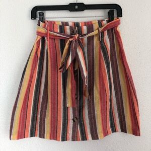 ADORABLE Colorful Striped Skirt (L)